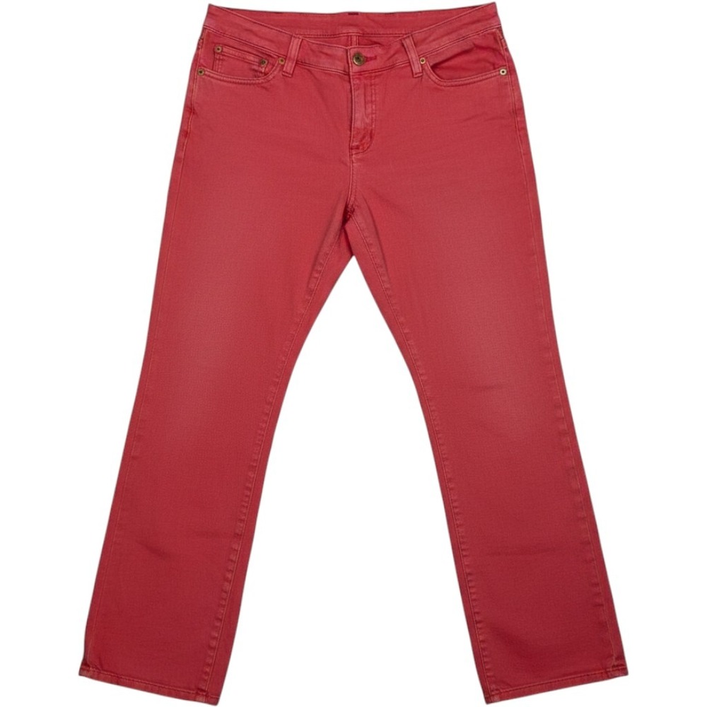 Lauren Ralph Lauren Modern Straight Jeans Coral Pink Stretch Denim Womens 10